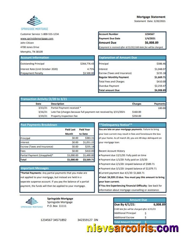 USA Springside Mortgage excel pdf